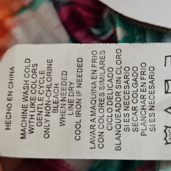 Kenneth Cole Reaction Strapless Maxi Dress Women's XL Ikat Boho Colorful Beach - Picture 8 of 9